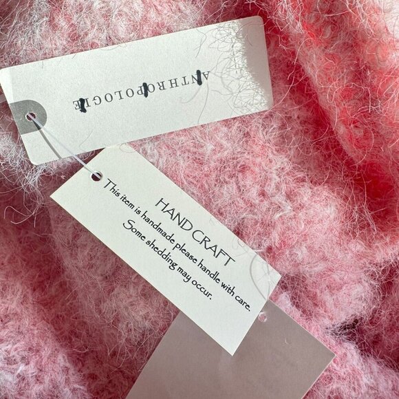 Anthropologie Pastel Pink Oversized Turtleneck Poncho Sweater OS - Picture 6 of 8